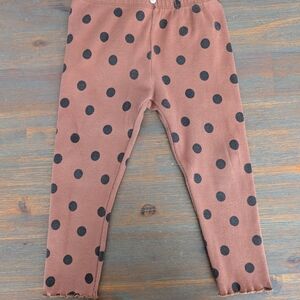 Zara Brown and Black Polka Dot Kids Leggings